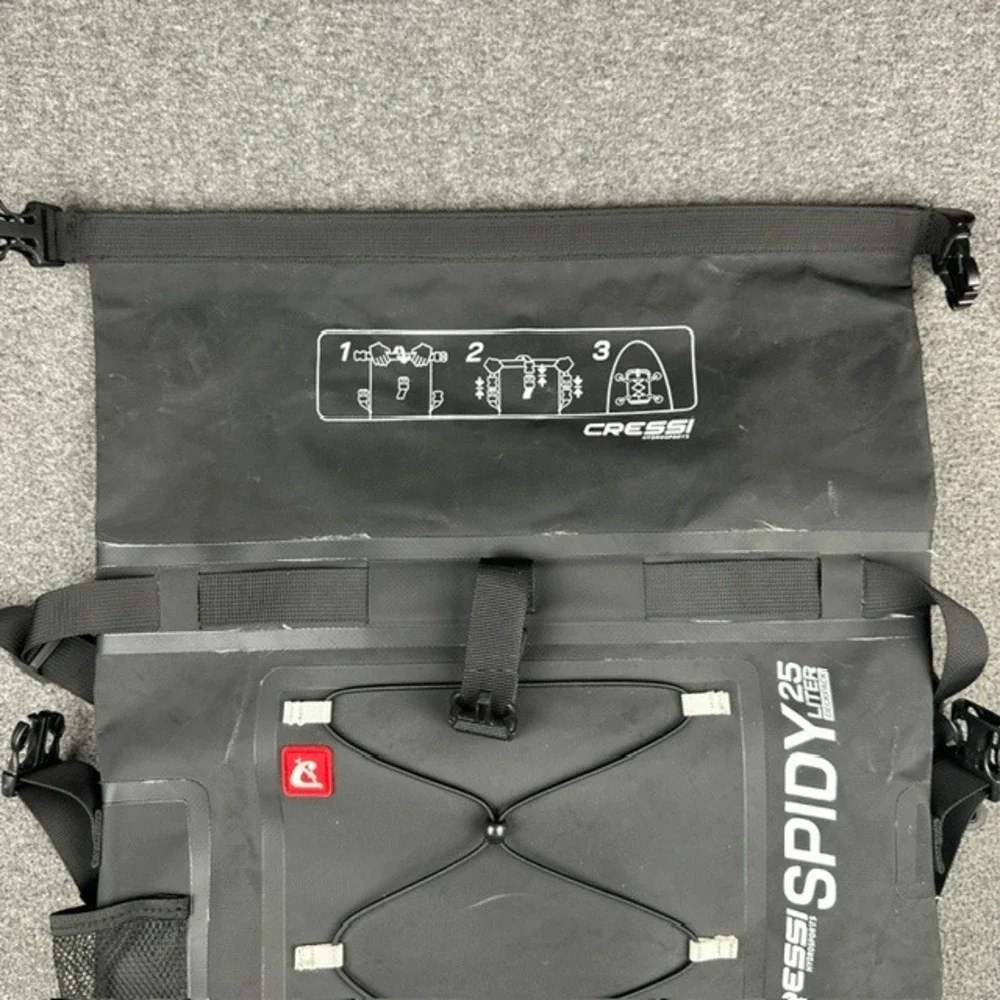 Cressi Hydrosports Spidy 25L Deckpack Waterproof Dry Bag Backpack Black